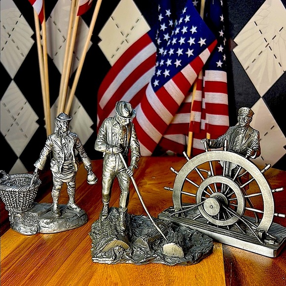 Franklin Mint 1977 Fine Pewter Figurines – Colonial Street – Set of 9, Mint - Picture 13 of 14